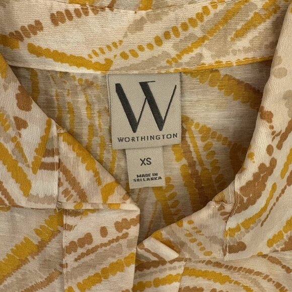 Worthington Women's Linen Blend Button Up Shirt Size XS Short Sleeve NWT $49 - Picture 13 of 16